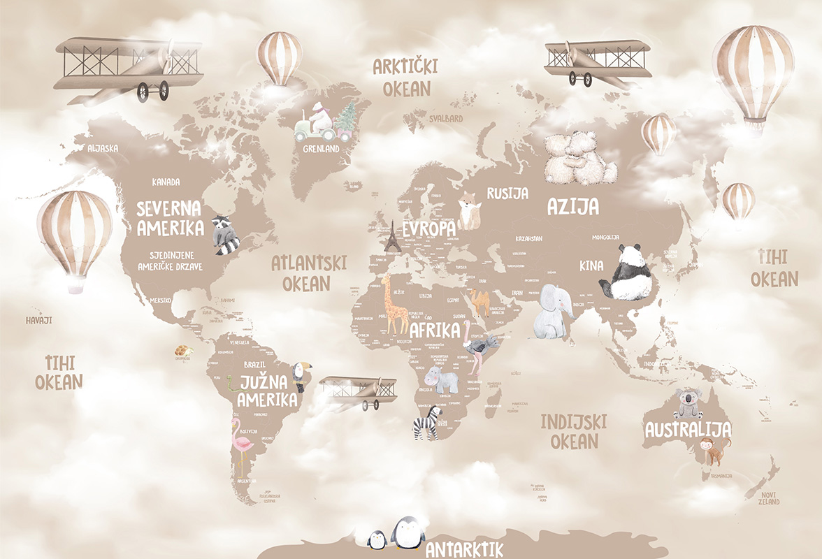 Foto tapete Mapa sveta 30