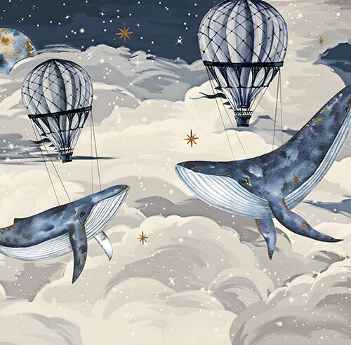 Foto tapete Whale blue