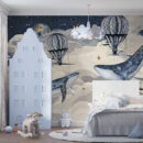 Foto tapete Whale blue